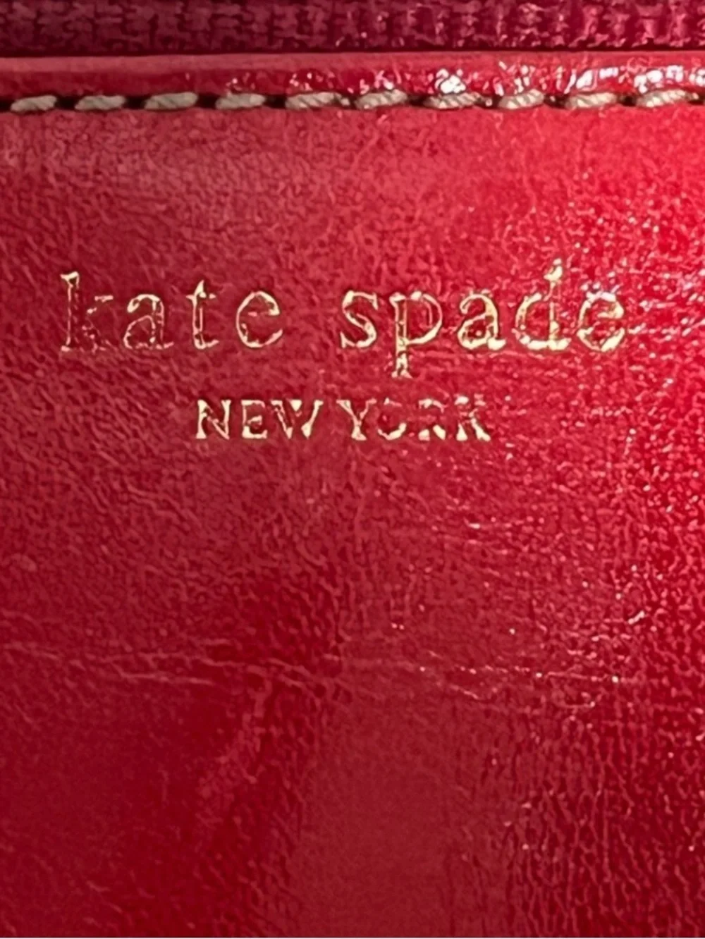 Kate Spade New York Vintage sleek red leather pencil case pouch purse